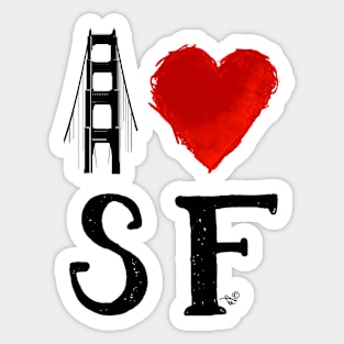 I Heart San Francisco (remix) by Tai's Tees Sticker